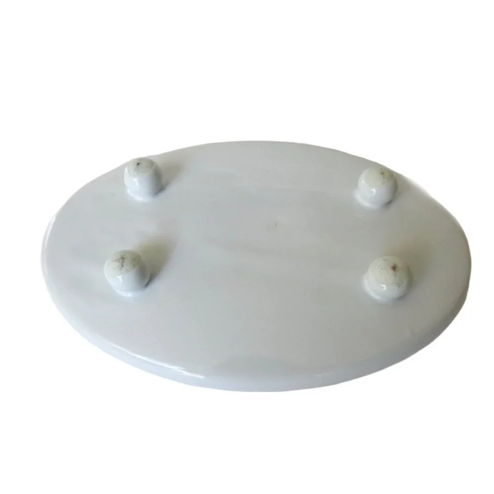 Carved Footed Ceramic Soap Dish White Leaf Design Elegant Bath Decor